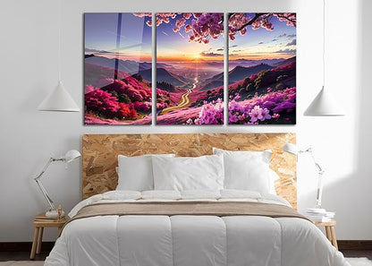 SpiritualHands Scenery Tempered Glass Wall Art Painting for Living Room, Tempered Glass Modern Prints Decor, Large Vivid Color Panel for Bedroom, Kitchen, or Office