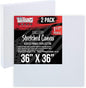 U.S. Art Supply X-Large Stretched Canvas for Painting 36x36 inch Gallery Depth 1-1/2" Thick, 2-Pack - 12oz Acrylic Gesso Triple Primed, Professional Artist Quality, 100% Cotton - Oil, Pouring Paint