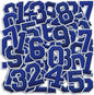 Number Iron On Patches, Numbers 0-9 Embroidery Applique Patch, DIY Decorative Heat Press Patches for Clothing Jeans Jackets Backpacks Hats (Blue 50 Pcs)