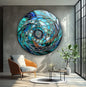 My Photostation.com 31.5''(80cm) Diameter Ocean Vortex Spiral Round Glass Wall Art Tempered Glass Printing Wall Decor Large Wall Art Wall Hangings