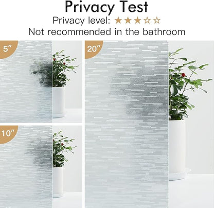 Haton Window Privacy Film, Frosted Glass Static Cling Sun Heat Blocking Window Clings, Frosting Opaque Coverings, Vinyl Removable Stickers Tint for Home Door Office, Non Adhesive 11.8" x 78.7"