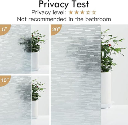 Haton Window Privacy Film, Frosted Glass Static Cling Sun Heat Blocking Window Clings, Frosting Opaque Coverings, Vinyl Removable Stickers Tint for Home Door Office, Non Adhesive 29.5" x 78.7"