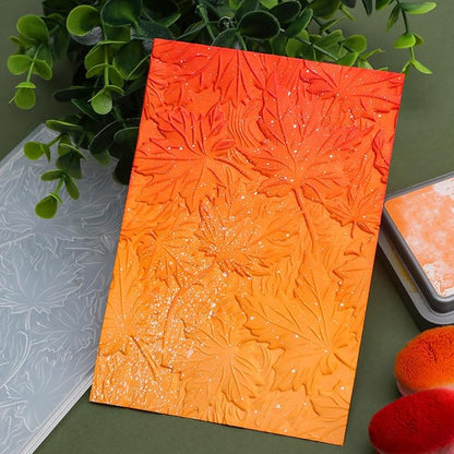 BAOFALI 3D Autumn Theme Plastic Embossing Folders Maple Leaf for DIY Scrapbooking Photo Album Card Paper Craft Decoration for Card Making,Embossing Template Paper Card Embossing Stencil
