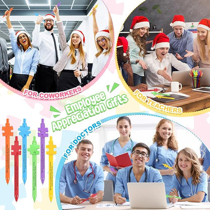 Eaasty 24 Pcs Employee Appreciation Gifts Bulk Inspirational Puzzle Pens Thank You Ballpoint Pens for Coworkers Staff Team Teacher Nurse Pastor Boss's Day Vet Tech Week Pharmacy Technicians Day Gifts