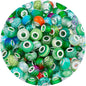 LAIDANLA Green Mix Large Hole Beads, 100pcs 15mm x 5mm Round Resin, Plastic, Acrylic Loose Beads for Jewelry Making, Bracelet, Necklace, Earrings, Keychain, DIY Gifts