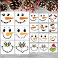Snowman Face Stencils Christmas Stencils for Crafts Reusable Xmas Holiday Stencil for Painting on Wood Window T-Shirts Fabrics Decor CH