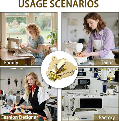 Magnetic Sewing Guide,Upgraded Multi-Purpose Magnetic Seam Guide for Sewing Machine,Quilting Accessory for Professionals&Beginner,Edge Retaining/Positioning/Anti-Curling/Pressing of Topstitching(Gold)