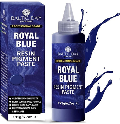 Royal Blue Epoxy Resin Pigment Paste XL (191g/6.7oz) – Opaque Epoxy Dye & High Concentration Coloring Paste, Mica Powder Alternative for Resin Art, Jewelry, Tumblers, River Tables & Crafts