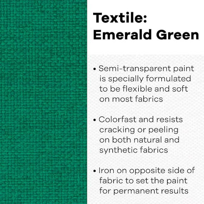 Jacquard Textile Color Paint, 8 Oz, Emerald Green