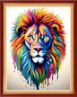 Dooxvey Cross Stitch Kits for Adults Beginners,Full Range of Cross-Stitch Stamped Kits Needlepoint Kits for Beginners Embroidery Kits 11CT Cross Stitch Patterns-Colorful Lion 16x20 inch
