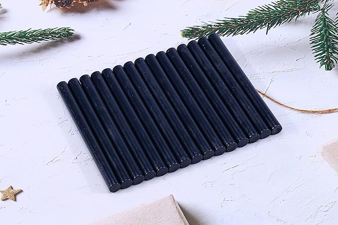 Yoption 15 Pcs Navy Blue Glue Gun Sealing Wax Sticks for Wax Seal Stamp, Great for Wedding Invitations, Christmas Cards, Envelopes