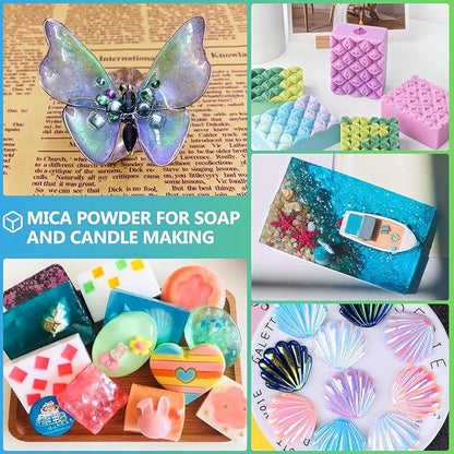 Mica Powder,7.05OZ（200g）,Grass Green Mica Powder Pigment for Epoxy Resin，Lip Gloss，Car Paint，Dye，Soap Making，Nail Polish,Epoxy Resin,Candle Making,Bath Bombs