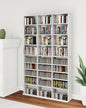 DVD Storage Shelf with Adjustable Shelves, 8-Tier Modern Media Tower for CDs, DVDs, Video Games, DVD Rack Cabinet Organizer for Living Room, Bedroom, Office