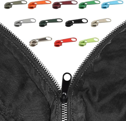 DOITEM 96Pcs Zipper Repair Kit - 12 Colors, 3# Zipper Pulls, Rescue Kit for Clothing, Jackets, Purses, Luggage, Backpacks