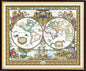 Stitchmelody Stamped Cross Stitch Kits,14CT Printed Pattern DMC Threads Embroidery Kit-Ancient World Map 20''×16.5''