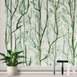 Donox Frosted Glass Window Film Heat Control UV Blocking, Static Cling Reusable Home Bathroom Door Window Privacy Film, Green Leaf Pattern Window Covering with Installation Tool, 17.5 in x 6.5 feet
