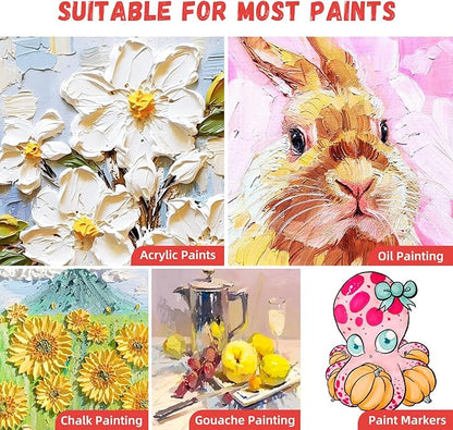 Simetufy Canvas Boards for Painting 11”x14” 46 Pack Bulk Canvases for Painting - Cotton Canvas Panels for Oil, Acrylic & Watercolor Painting