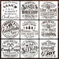 Christmas Stencils for Painting on Wood 12" Large Christmas Stencils for Crafts Reusable Santa Hot Coca Candy Cane Holiday Stencil Drawing Templates for Wood Fabrics Porch Hanger Winter Decor