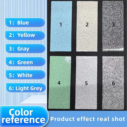 Epoxy Colored Sand Floor Paint, Epoxy Floor Paint High Gloss Marble Effect Coating for Indoor and Outdoor, Wear-resistant and non-slip Self-leveling Coating White 105OZ(3KG)