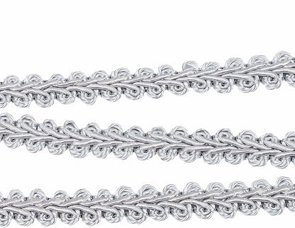 BEL AVENIR Braid Trim 1/2 inch 13.6 Yards French Gimp Basic Sewing Polyester DIY Crafts Costume Home Decorative (Sliver)