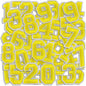 Number Iron On Patches, Numbers 0-9 Embroidery Applique Patch, DIY Decorative Heat Press Patches for Clothing Jeans Jackets Backpacks Hats (Yellow 50 Pcs)