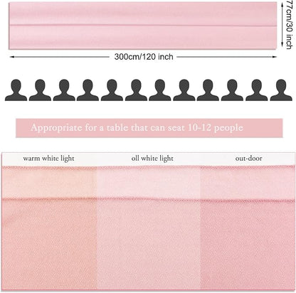10ft Dusty Rose Chiffon Table Runner 30 x 120 Inches Sheer Romantic Table Runner for Boho Wedding Birthday Party Bridal Baby Shower Decoration