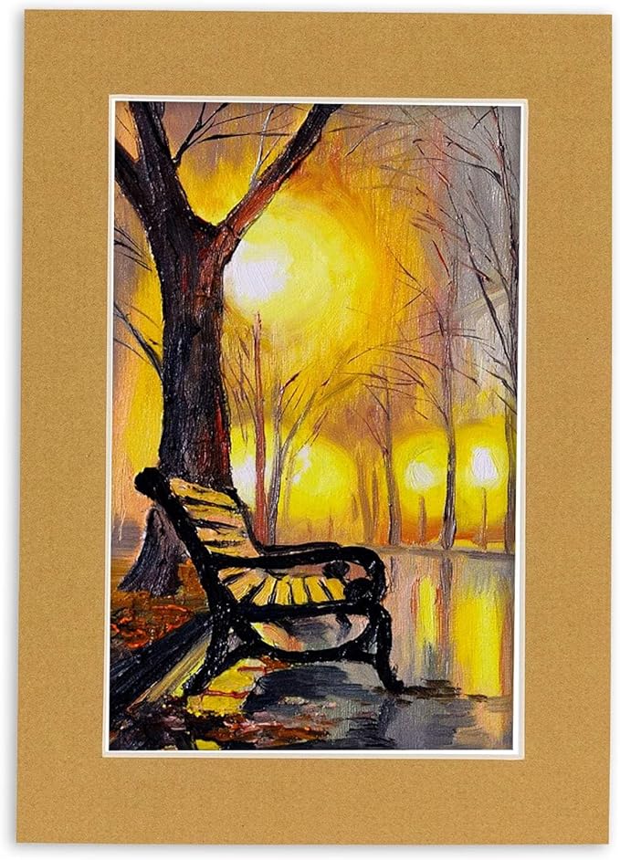 5x7 Mat for 8.5x11 Frame - Precut Mat Board Acid-Free Rattan Beige 5x7 Photo Matte For a 8.5x11 Picture Frame, Premium Matboard for Family Photos, Show Kits, Art, Picture Framing, Pack of 10 Mats