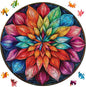 Wooden Puzzles for Adults 500 Pieces, Color Mandala Jigsaw Puzzles, Unique Design Color Challenge Adult Puzzles for Family Game Gift, Home Decor, 16.1x16.5 inch