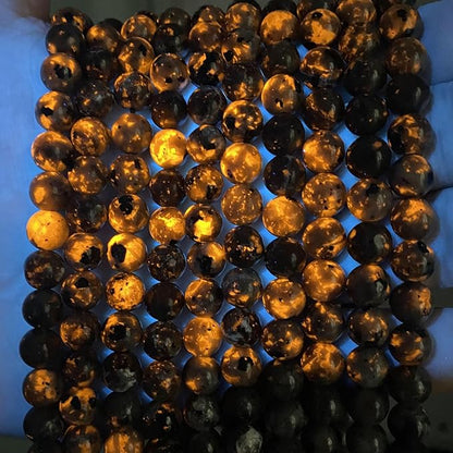 58pcs 6mm Natural Flame Yooperlite Stone Beads Round Healing Energy Power Stone Beads for Jewelry Making DIY Bracelet Necklace Earrings 15" (Flame Stone, 6mm)