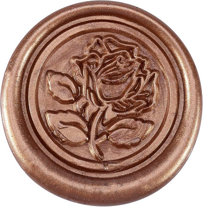 Yoption 5 Pieces Sealing Wax Sticks, Antique Bronze Gold Totem Fire Manuscript Wax Seal Sticks with Wicks for Wax Seal Stamp (Antique Bronze Gold)