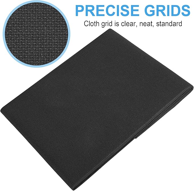 Cross Stitch Fabric 18 Count Aida Cloth 59 x 39 Inch Large Size Classic Reserve Cross Stitch Supplies Embroidery Fabric Cloth Cross Stitching for Home DIY Craft Embroidery Decoration Handmade, Black