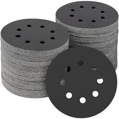 100PCS 5 inch Silicon Carbide Sanding Discs 1500 Grit, Wet Dry Orbital 5 Sander Hook and Loop Sandpaper Disc Ultra Fine Grit, Best for Metal,Automotive Precision Polishing