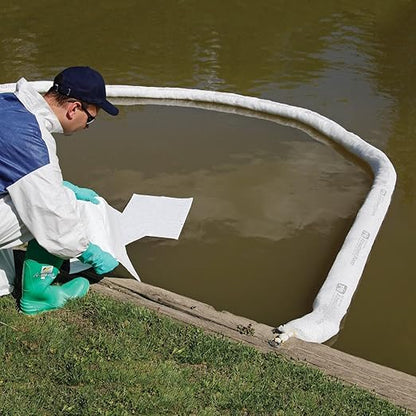 PIG Oil Boom - Oil-Only Absorbent Boom - 2 Pack - 5" x 20' Boom - Absorbs up to 12 gallons per Boom - BOM408