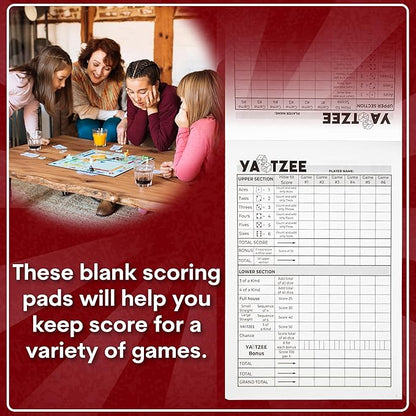 Score Pads for Yahtzee with Tear Off Pages: 6X9, 100 Sturdy Score Sheets, Large Print, Lay-Flat Design, Compatible with Yardzee & Yahtzee Games