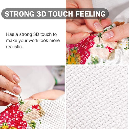 Cross Stitch Aida Fabric 18 Count, 59 by 39 Inch Large Size, Classic Reserve Cross Stitch Aida Cloth for Home DIY Embroidery Decoration