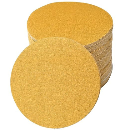 6-Inch No-Hole Hook and Loop Sanding Discs 100-Grit, Random Orbital Sandpaper for Automotive and Woodworking, 100-Pack