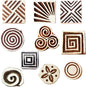 Royal Kraft Geometric Wooden Printing Stamps (Set of 10) - DIY Henna Fabric Textile Paper Clay Pottery Blocks Htag2171