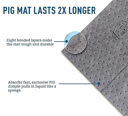 PIG Absorbent Mat Roll | 30" W x 150' L | Lightweight Mat Roll | Absorbs up to 20.1 Gallons per Roll | MAT137