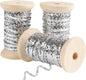 Silver Thin Ribbon 1/8 inchMetallic Braided Double Faced Ribbons Curling Ribbons for Balloon String Crafts Gift Wrapping Party Wedding Christmas Ornaments Decoration 7 Yard x 3 Rolls