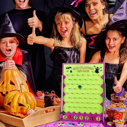 8 Pcs Halloween Carnival Disk Drop Game Jack O'Lantern Wood Desktop Disc Drop Game Halloween Party Favors for Family Tabletop Activities Birthday Party Supplies 13 x 10.2 Inches