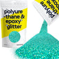 Hemway Polyurethane & Epoxy Glitter Metallic Crystal Flake Additive for Flooring, Jewellery Making, Tumblers and Resin 100g / 3.5oz - Ultrafine (1/128" 0.008" 0.2mm) - Turquoise Blue Holographic