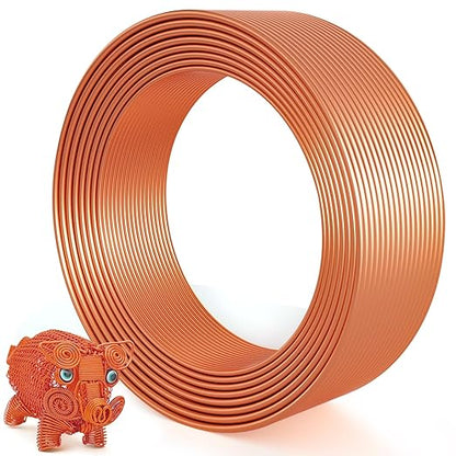 Aluminum Craft Wire for Jewelry Making, 12 Gauge Armature Bendable Craft Bending Wire for Sculpting, Gardening DIY Craft Project Ornaments(Copper, 2 mm)