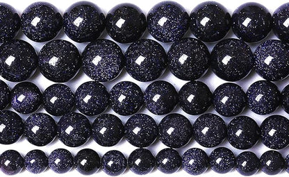 45PCS 8mm Blue Sandstone Gemstone Beads Beads Natural Stone Round Loose Beads for Jewelry Making DIY Bracelet Necklace 15" Inch