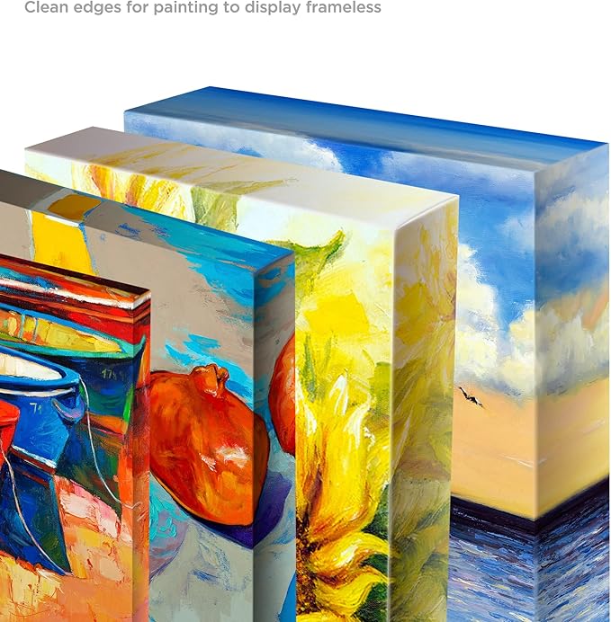 Creative Mark The Edge Deluxe Cotton 1-1/2" Deep Stretched Canvas for Painting, 6x42 Pack of 3, 14oz. Primed Weight, Universal Archival Priming, Medium Tooth, Hand-Stretched Canvas for Painters