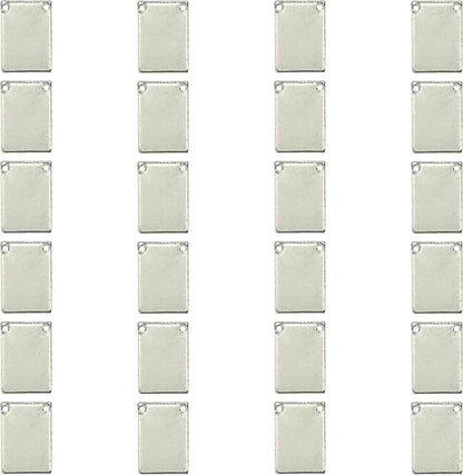 ImpressArt - Premium Metal Stamping Rectangle Blanks for Metal Stamping and Jewelry Making (24 Pack) (7/16" x 3/4" Rectangle w/ 2 Holes, Alkeme)