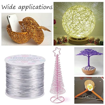 BENECREAT 20 Gauge 770FT Colored Aluminum Craft Wire - Deep Sky Blue Floral & Jewelry Beading Wire