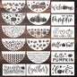 Fall Stencils for Painting on Wood Pumpkin Stencil Fall Leaves Maple Half Round Hello Fall Stencils for Door Mats Porch Hanger Decor