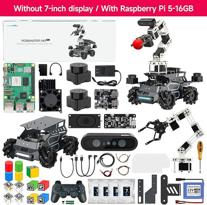 Yahboom Raspberry Pi 5 16GB RAM with ROS2 Robot Kit,6DOF Robotic Arm,Supports Large Language Models, Ubuntu 22.04. AI Vision Materials