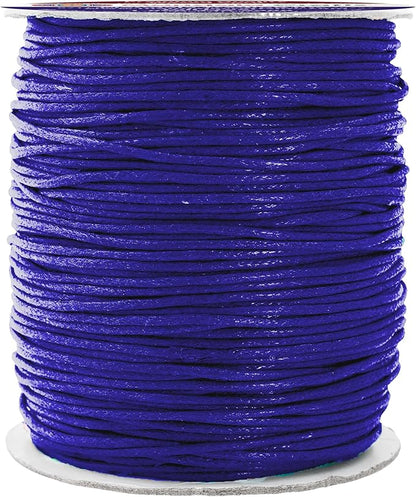 Mandala Crafts 1.5mm 109 Yards Dark Indigo Cotton Waxed Cord for Jewelry Making Bracelet Cord Waxed String - Beading String Thread Jewelry Cords for Necklaces String