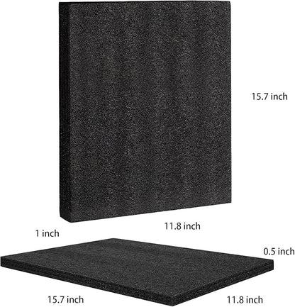 4 Pcs Black Polyurethene Foam Sheets,2 Sizes Cuttable Packing Foam Block Foam Padding for Packing and Crafts,Toolbox Storage(12 x 16 x 1 in,12 x 16 x 0.5 in)